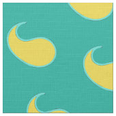 黄色い葉のターコイズの緑の背景 ファブリック (クローズアップ)