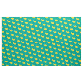 黄色い葉のターコイズの緑の背景 ファブリック (ヤード)