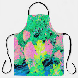 黄色い葉のピンクのあじさい園 エプロン