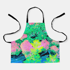 黄色い葉のピンクのあじさい園 エプロン