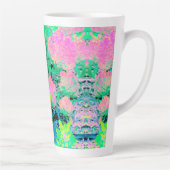 黄色い葉のピンクのあじさい園 カフェラテマグ (右)