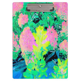 黄色い葉のピンクのあじさい園 クリップボード