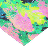 黄色い葉のピンクのあじさい園 ショートテーブルランナー (コーナー)