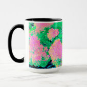 黄色い葉のピンクのあじさい園 マグカップ (左)