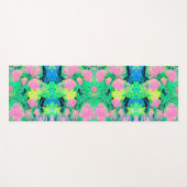 黄色い葉のピンクのあじさい園 ヨガマット (正面(横))