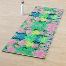 黄色い葉のピンクのあじさい園 ヨガマット