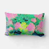 黄色い葉のピンクのあじさい園 ランバークッション (裏面)