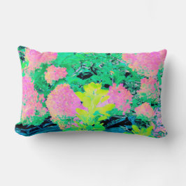 黄色い葉のピンクのあじさい園 ランバークッション