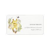 黄色い葉の服の赤ちゃんシャワー ラベル (正面)