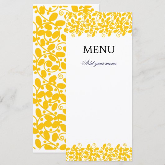 黄色い葉 メニュー (正面/裏面)