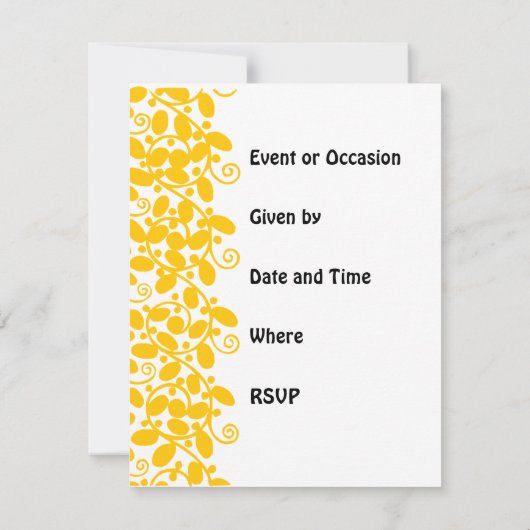 黄色い葉 招待状 (裏面)