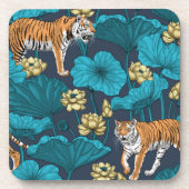 黄色い蓮の池の虎 コースター (正面)