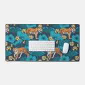 黄色い蓮の池の虎 デスクマット (キーボード&マウス)