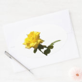 黄色い薔薇 楕円形シール (封筒)