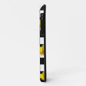 黄色い蘭が付いている白黒点検 Case-Mate iPhoneケース (裏面/左)