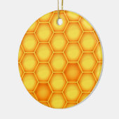 黄色い蜜蜂の巣パターン セラミックオーナメント (左)