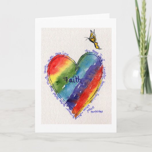 黄色い蝶とのHeartwishes カード (正面)