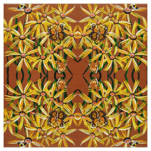 黄色い蝶とミツバチ ファブリック (見本)