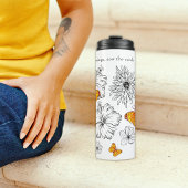 黄色い蝶と黒と白の花引用文 タンブラー