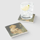 黄色い蝶の少女（Frederick Morgan著） ストーンコースター (横)