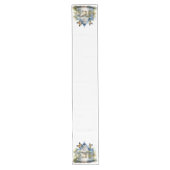 黄色い蝶を持つ青い白いコテージ ロングテーブルランナー (正面)