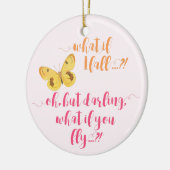 黄色い蝶 – もし秋は？感動的 セラミックオーナメント (左)