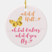 黄色い蝶 – もし秋は？感動的 セラミックオーナメント (裏面)