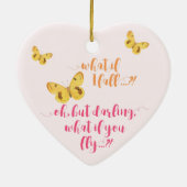 黄色い蝶 – もし秋は?感動的 セラミックオーナメント (裏面)