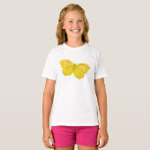 黄色い蝶 モモンキチョウ 飛翔 Tシャツ (正面フル)