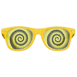 黄色い螺旋状パーティー色 レトロサングラス