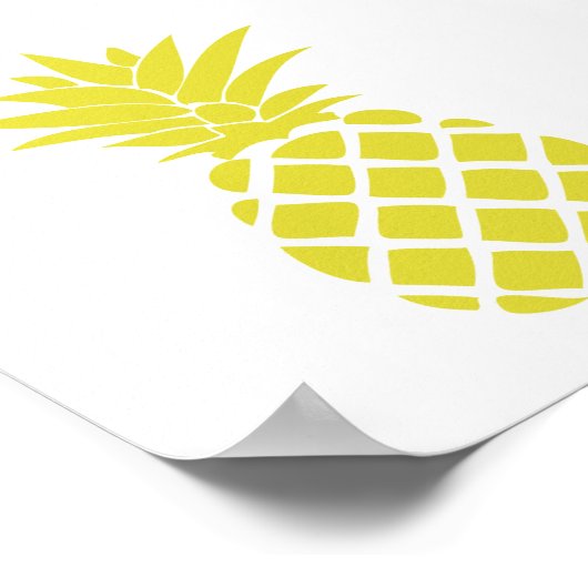 黄色い装飾用パイナップルの形 ポスター (角)