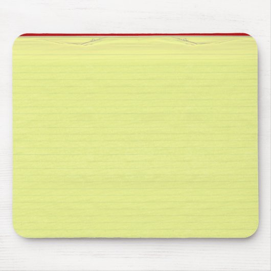 黄色い裏地の学校紙背景 マウスパッド (正面)