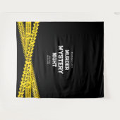 黄色い警察のテープを持つ殺人事件のミステリー・ナイト タペストリー (正面(横))