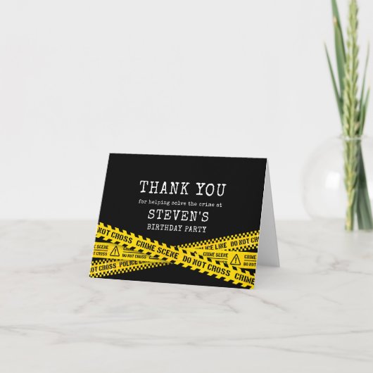 黄色い警察のパーティーを持つ殺人事件 サンキューカード (正面)