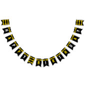 黄色い警察テープの犯罪現場誕生日パーティー バンティングフラッグ (全)