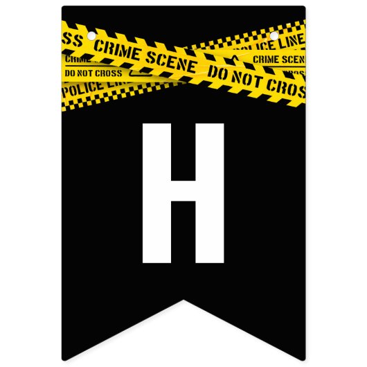 黄色い警察テープの犯罪現場誕生日パーティー バンティングフラッグ (第2の旗)