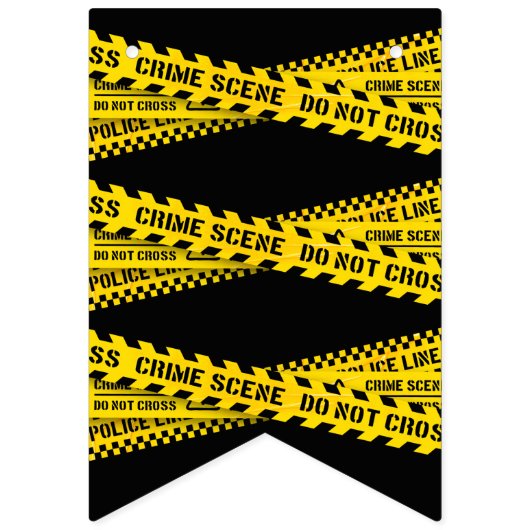 黄色い警察テープの犯罪現場誕生日パーティー バンティングフラッグ (第1の旗)