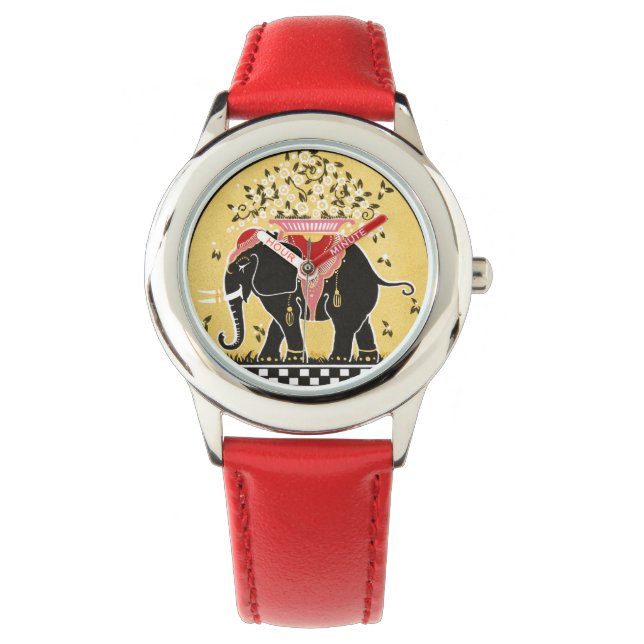 黄色い象のパレード 腕時計 (正面)