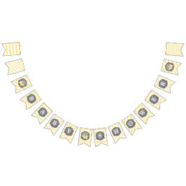 黄色い象のベビーシャワー バンティングフラッグ