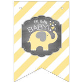 黄色い象のベビーシャワー バンティングフラッグ (第3の旗)
