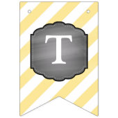 黄色い象の弓タイのベビーシャワー バンティングフラッグ (第3の旗)