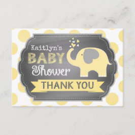 黄色い象の点のプリントは感謝していしています サンキューカード