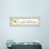 黄色い象の男の子のシェブロンのベビーシャワー 横断幕 (トレードショー)