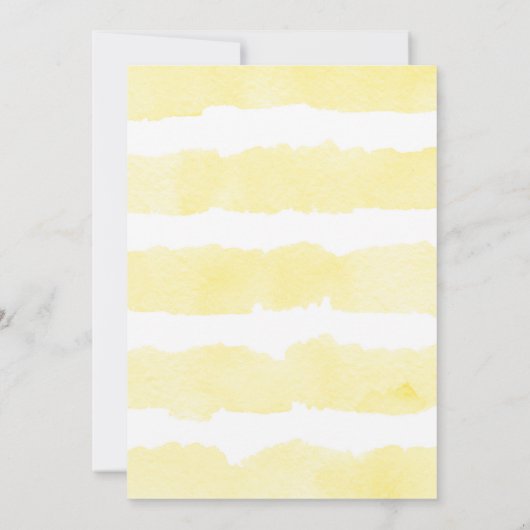 黄色い象の男女兼用フローラの赤ちゃんシャワー 招待状 (裏面)