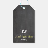 黄色い象の赤ちゃんシャワーありがとう黒板 ギフトタグ (裏面)