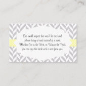 黄色い象の赤ちゃんシャワーが本を持ってくる エンクロージャーカード (裏面)