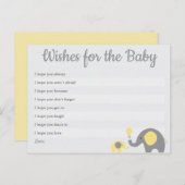 黄色い象の赤ちゃんシャワーの願いベビーカード ポストカード (正面/裏面)