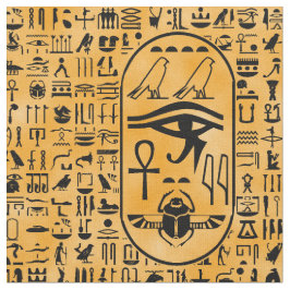 黄色い象形文字 ファブリック