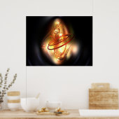 黄色い赤い輝き ポスター (キッチン)