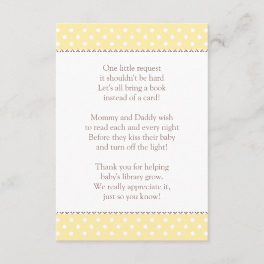 『黄色い赤ちゃんシャワー』 エンクロージャーカード (正面)